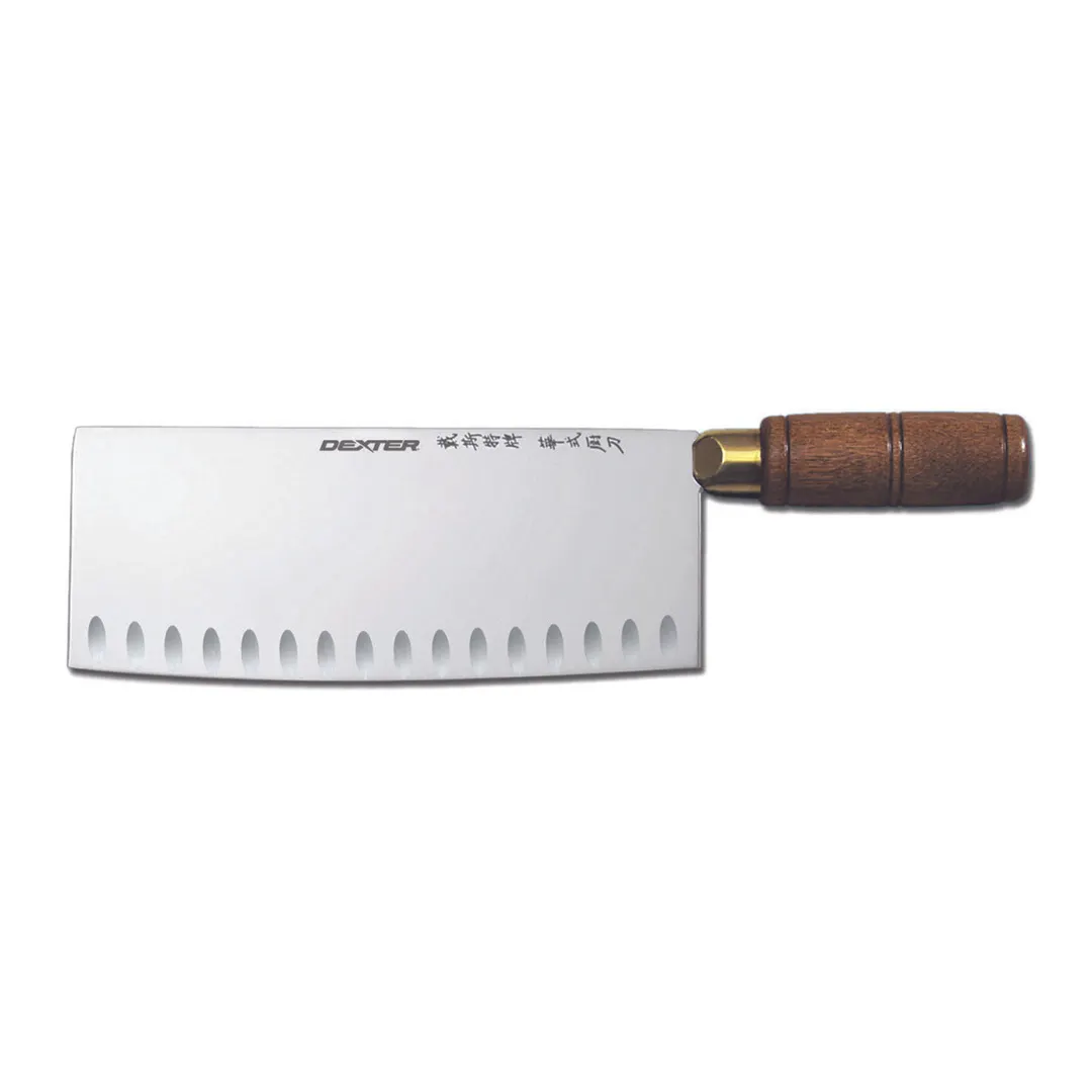 Dexter 8210 Chinese Chef Knife, 8" Duo‑Edge High‑Carbon Steel Blade, Wood Handle, Stain‑Free
