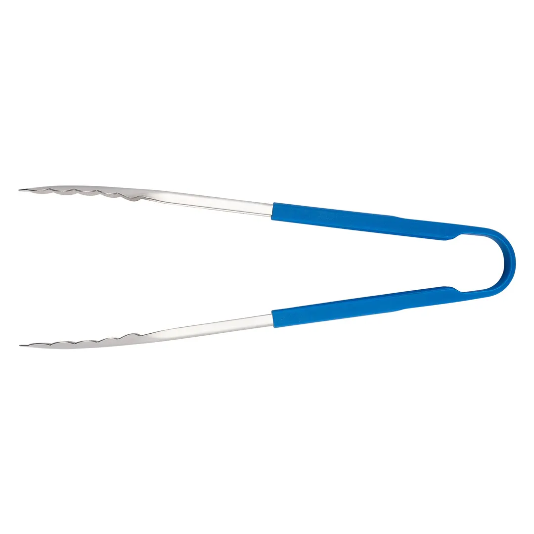 Dexter 91510 Utility Tongs – 12" Stainless Steel with Blue Silicone‑Coated Handle, Heat‑Resistant