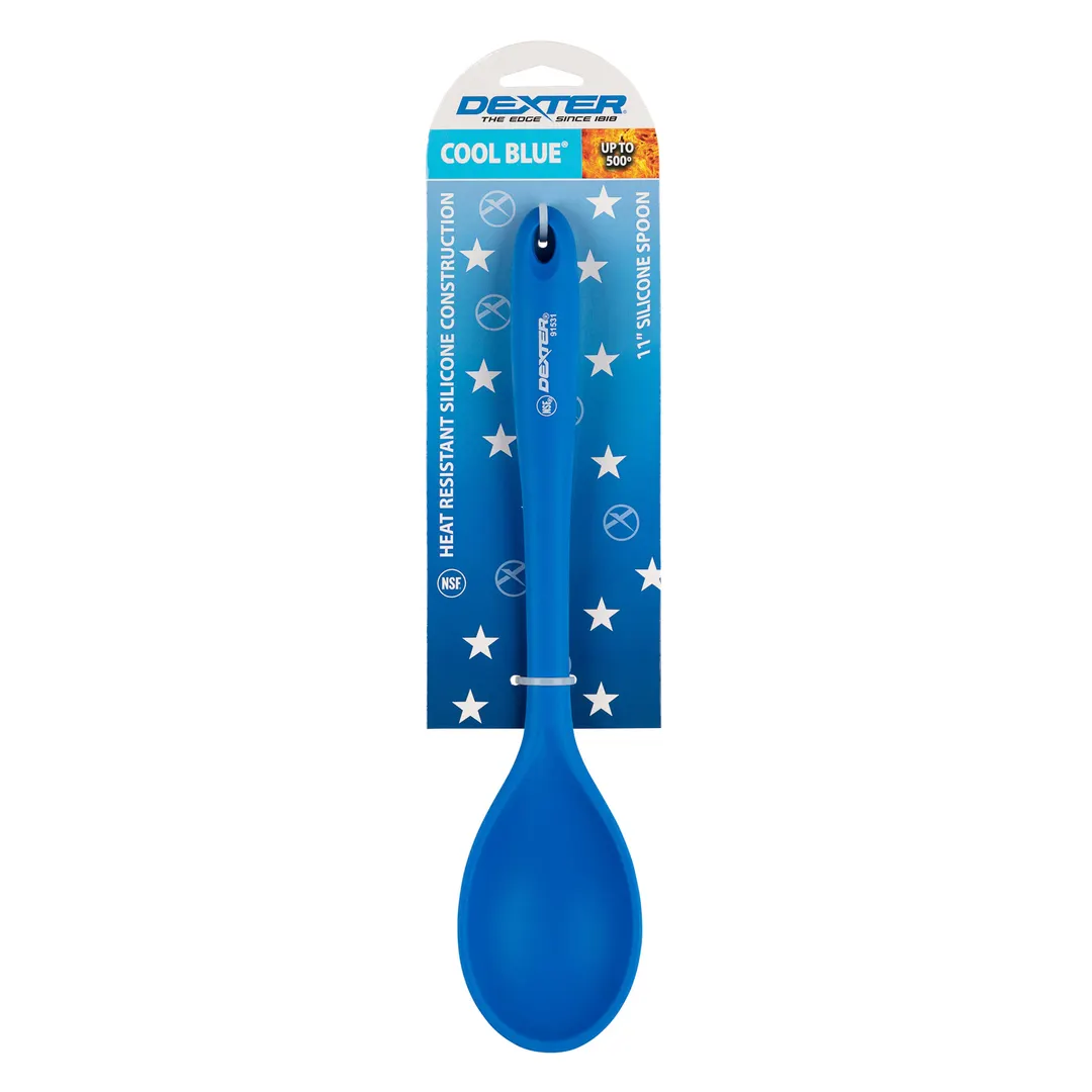 Dexter 91531 Serving Spoon – 11" Silicone, Blue Handle, Heat‑Resistant 500°F, NSF