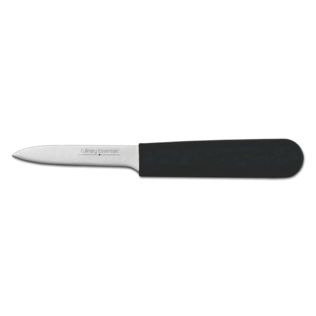 Dexter TM03 - 3" Paring Knife, Black Plastic Handle, High-Carbon Steel Blade, NSF