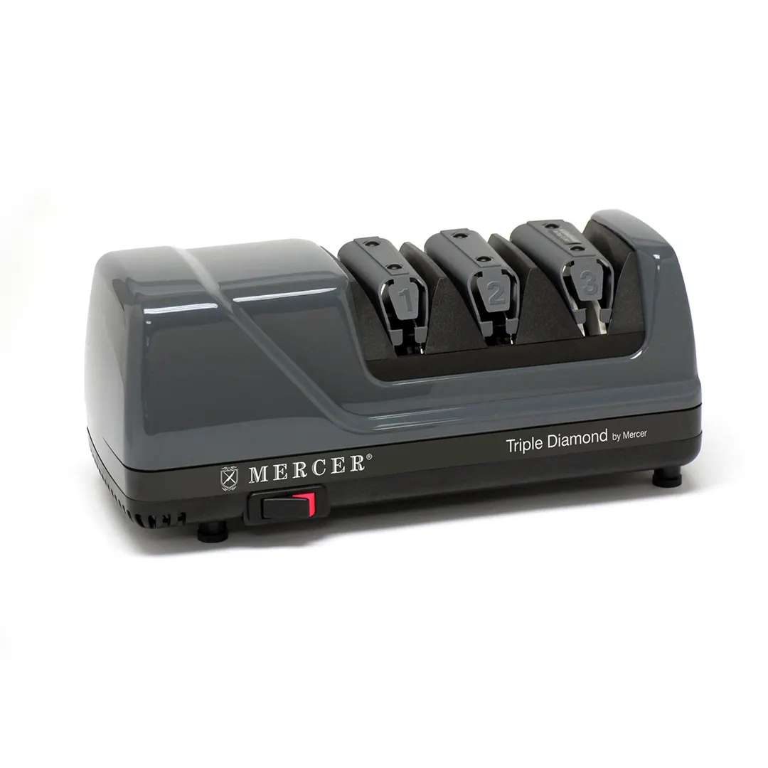 Mercer M10000 Triple Diamond 3‑Stage Sharpener, 125 W, 5′ Cord, Sharpens All Knives, NSF