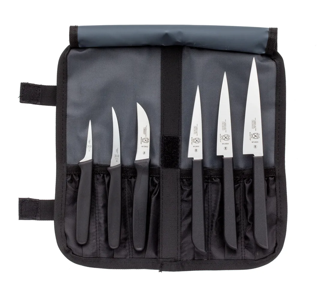 Mercer M12610 7-Piece Carving Set – 2" & 2½" Thai Fruit, 3½"/4"/5" Jpn, 2½" Peel, Roll, NSF