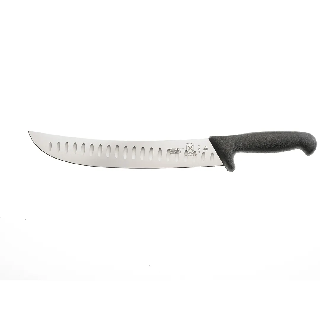 Mercer M13612 - 12" BPX Cimeter Knife, Stamped, Ice‑Hardened Steel Blade, Black Plastic Handle, NSF