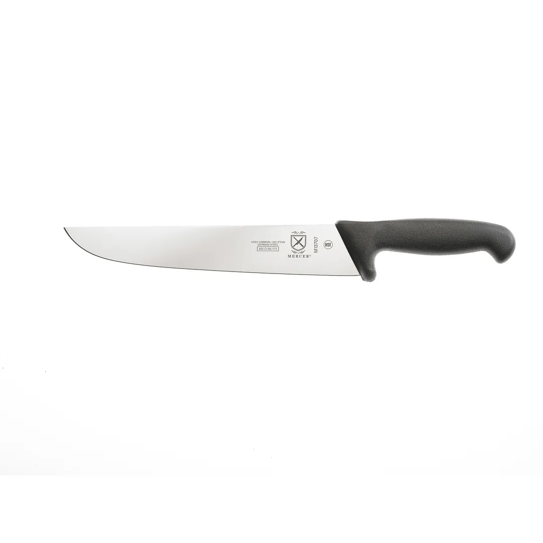 Mercer M13707 - 10.25" Butcher Knife, High‑Carbon German Steel Blade Black Nylon Handle, Stamped NSF
