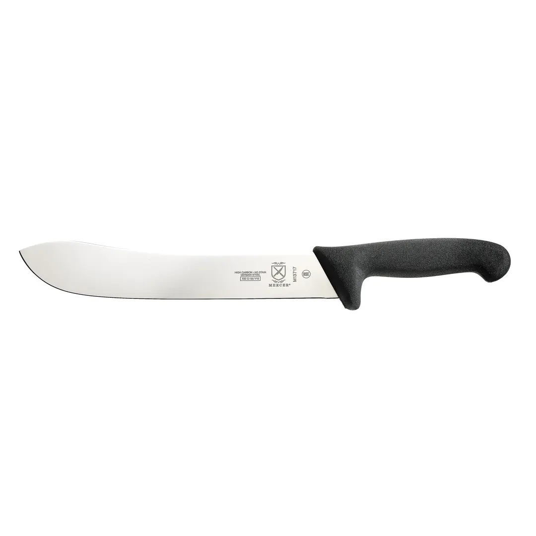 Mercer M13717 BPX 10" Butcher Knife, Ice‑Hard Steel Blade, Stamped, Black Nylon Handle, NSF