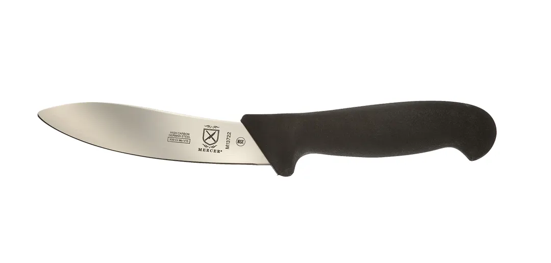 Mercer M13722 - BPX® Lamb Skinning Knife, 5" German Steel Blade, Nylon Handle, NSF Certified