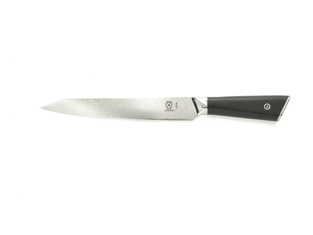 Mercer M13788 Slicer Knife – 8" Damascus Blade, G10 Poly Plastic Handle, HRC 62, Full Tang
