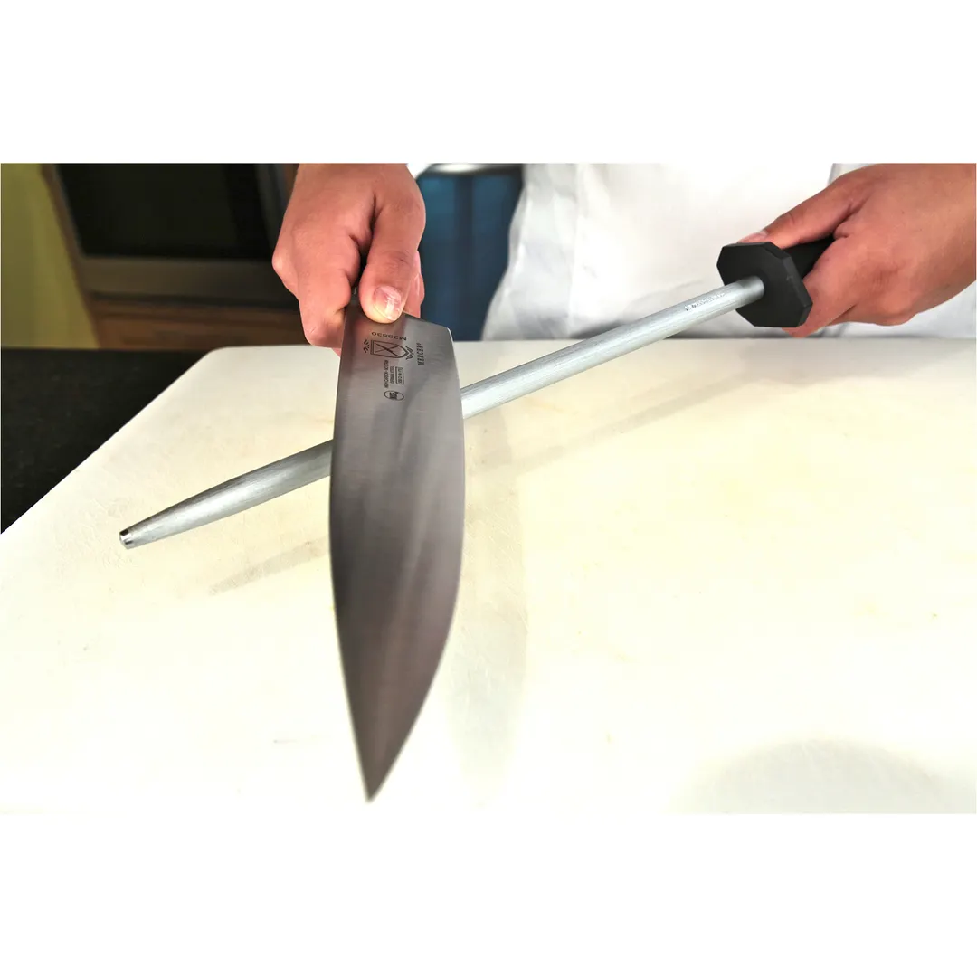 Mercer M14512 Sharpening Steel, 12" German Steel Blade, Black Polypropylene Handle, Kitchen Cutlery