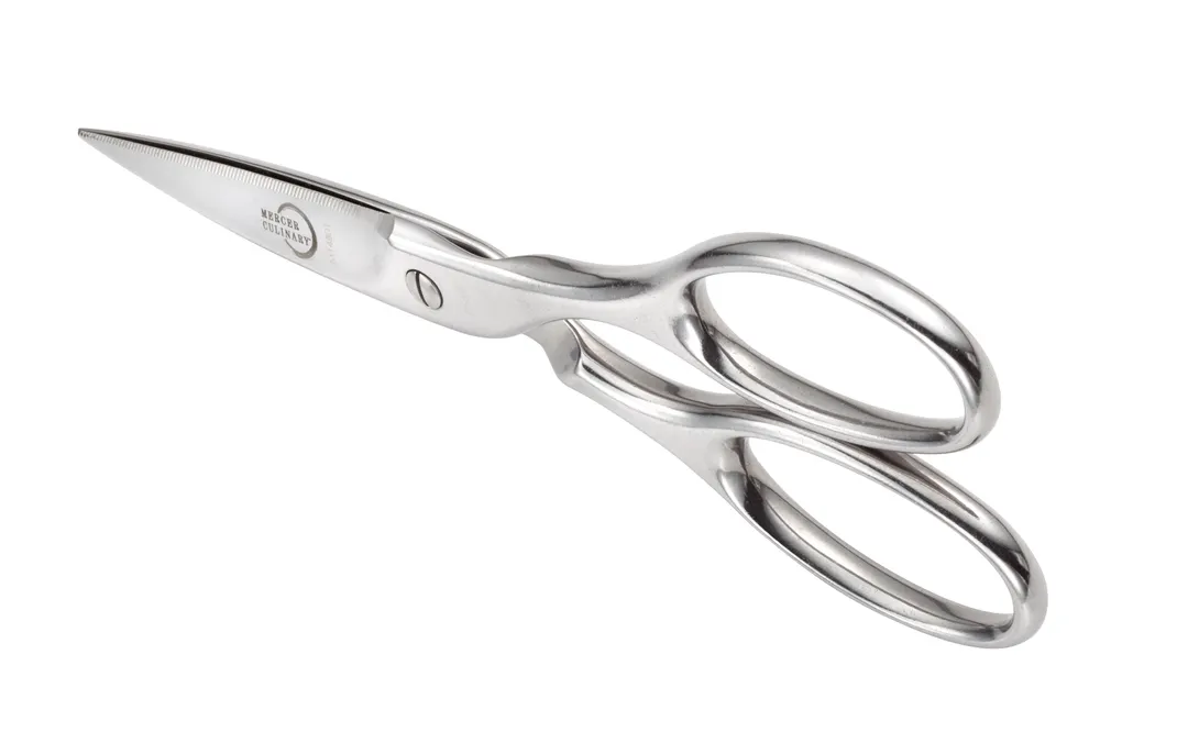 Mercer M14801 Kitchen Shears, 8" Length, Stainless Steel Blades, Toothed Edge, Ergonomic Handles