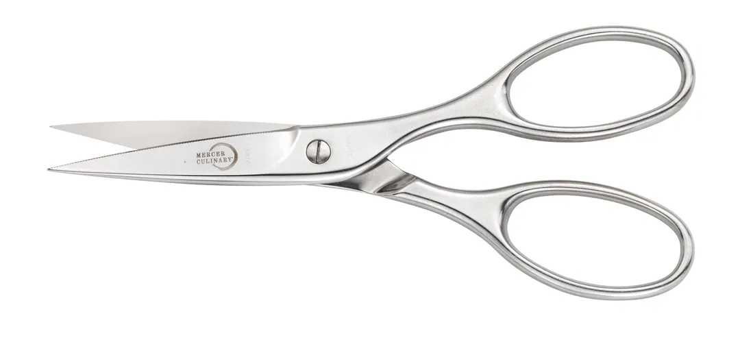 Mercer M14801 Kitchen Shears, 8" Length, Stainless Steel Blades, Toothed Edge, Ergonomic Handles