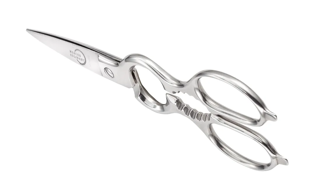 Mercer M14802 Multi-Purpose Kitchen Shears, 8" Length, Fine‑Toothed Blade, Stainless Steel Handles