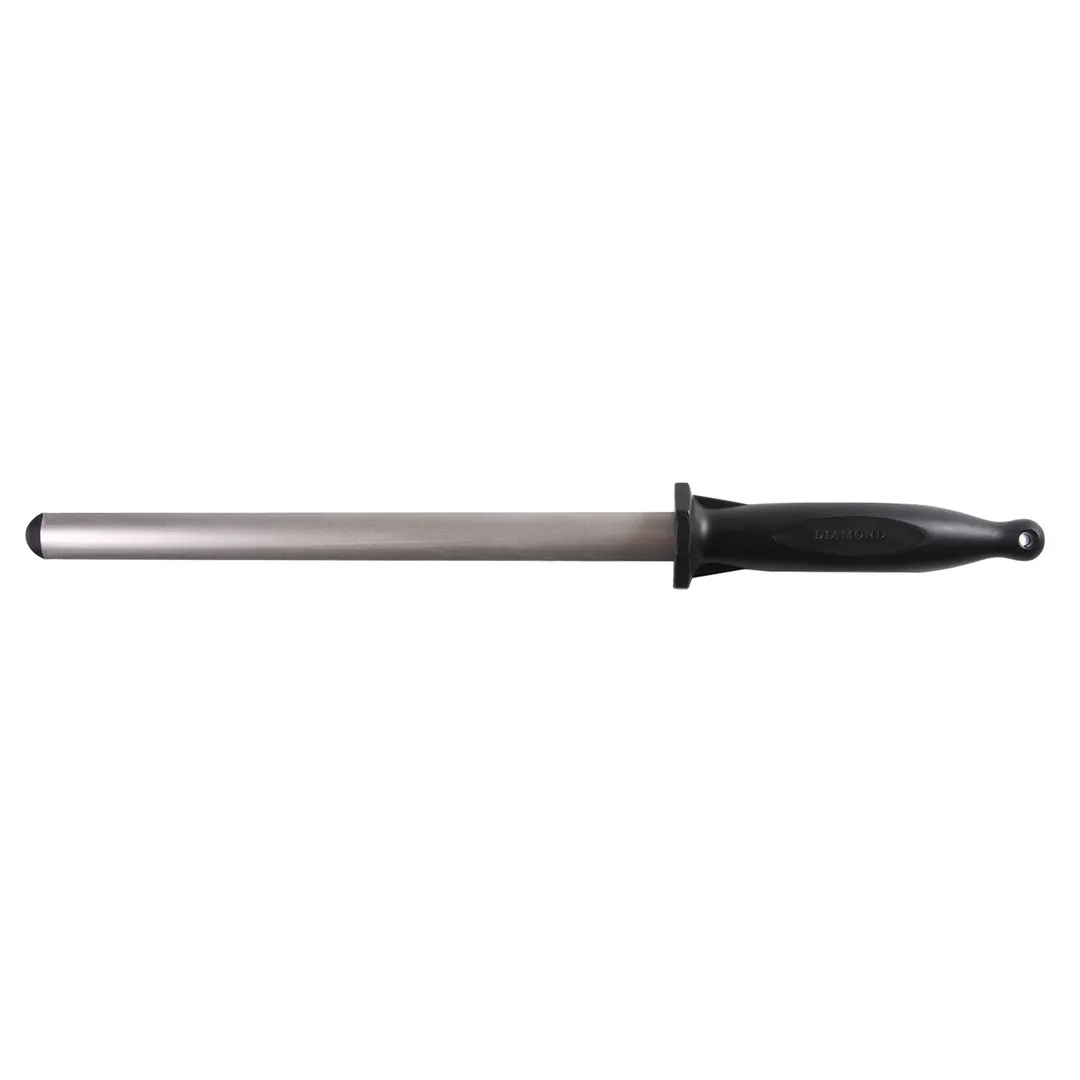Mercer M15910 Diamond Sharpening Steel, 10" Blade, Black Polypropylene Handle, Made in USA