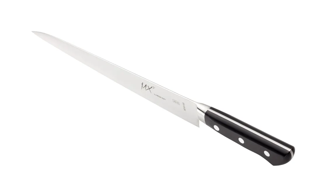 Mercer M16190 MX3 Sujihiki Knife – 10.6" Forged Blade, VG‑10 Core, Smooth Edge, Delrin Handle