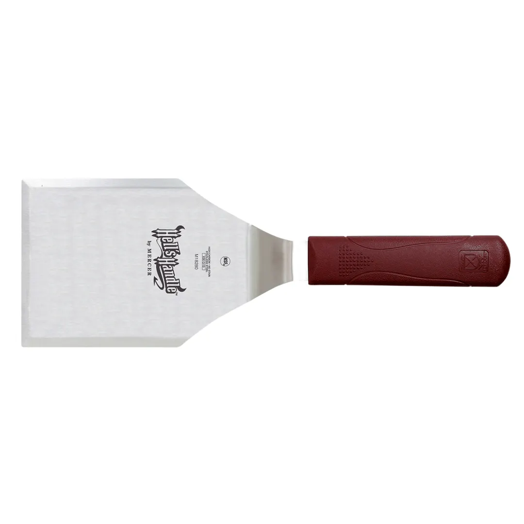 Mercer M18280 Hell's Handle Turner 5" x 4" Blade, 12½" Length, Steel Handle 450°F Heat-Resistant NSF