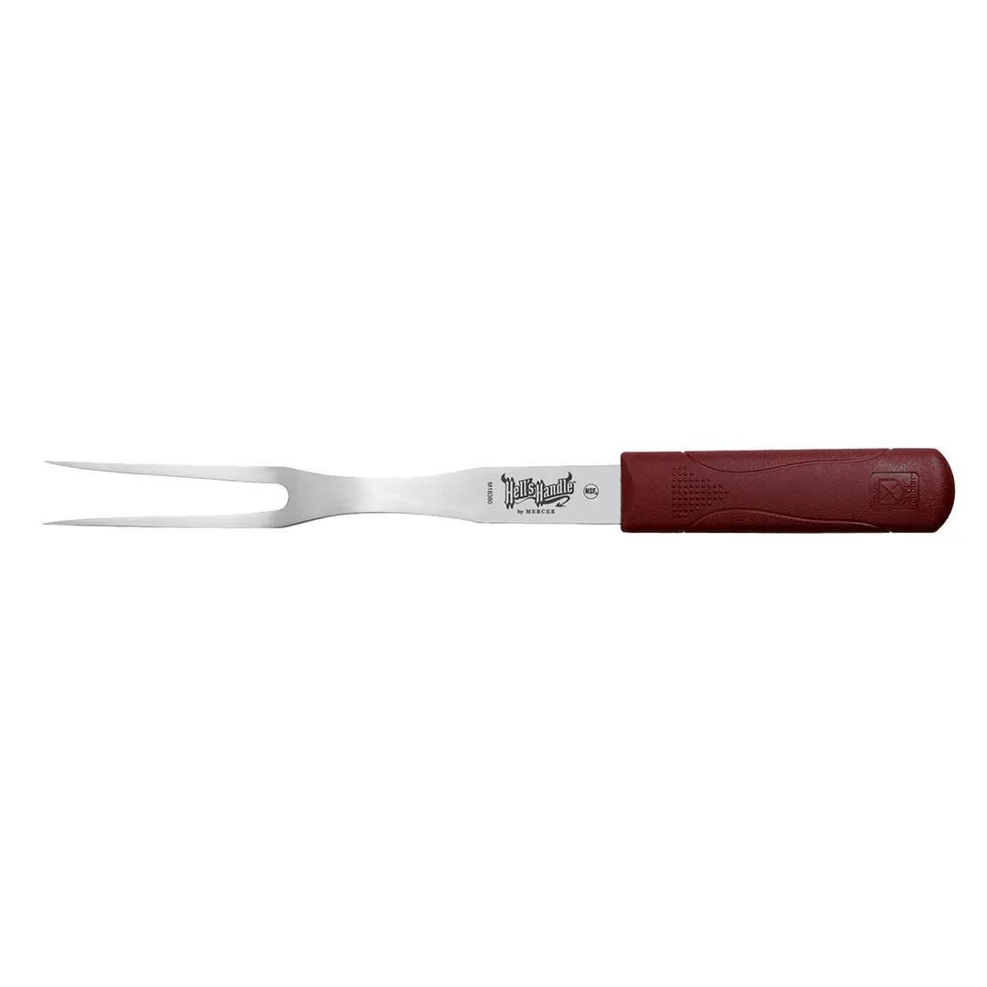 Mercer M18380 Hell's Handle Cook’s Fork, 8" 13½" Plastic Handle, Steel, 450°F Heat‑Resist, NSF