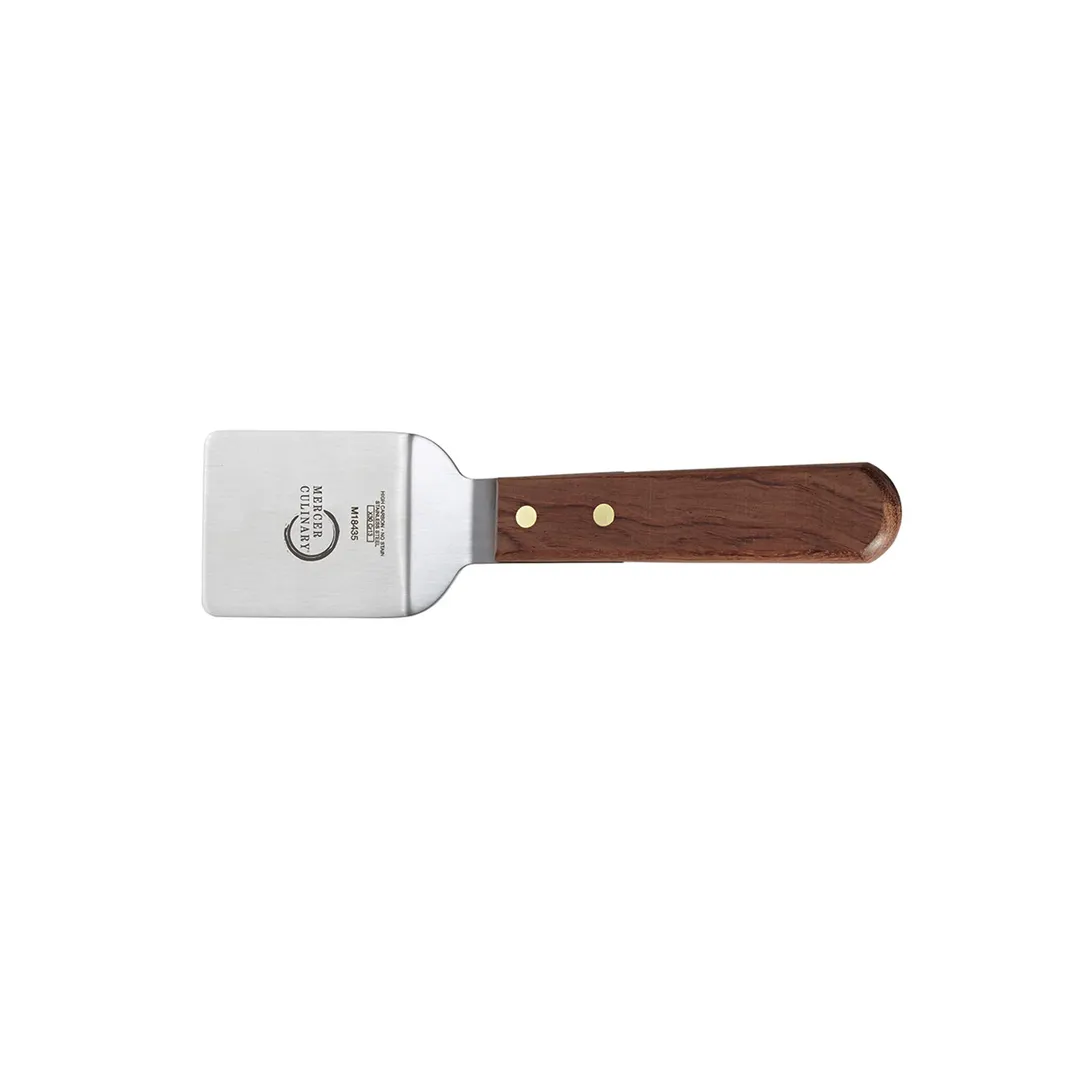 Mercer M18435 Praxis Mini Turner – 2" Blade × 2" Width, 8.5" Steel Blade, Handle with Brass Rivets