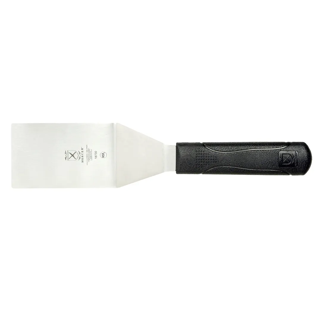 Mercer M18730 Millennia Turner – 4" Blade x 2" Width, 11‑3/8" Steel, Black Grip, NSF