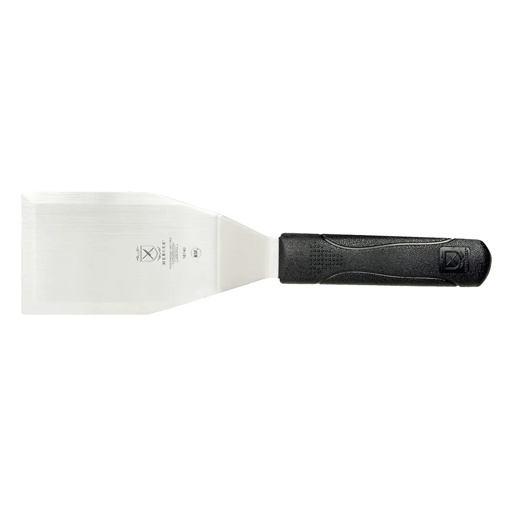 Mercer M18740 Turner – 5" x 3" Blade, 11-3/8" Length, Japanese Steel, NSF‑Approved Plastic Handle