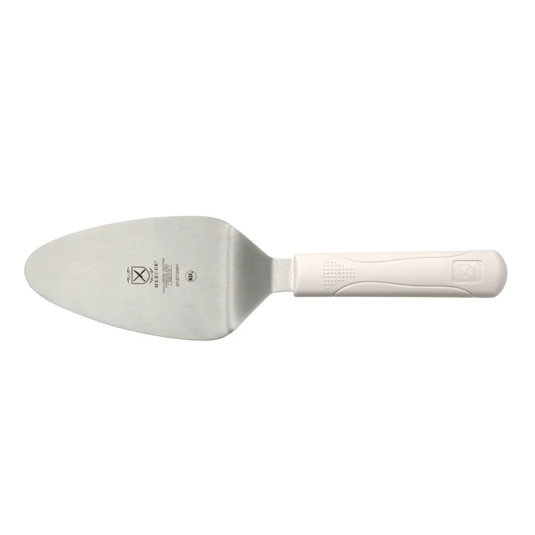 Mercer M18770WH Pie Knife, 5" X 3", 11" Japanese Steel, White Plastic Handle, NSF, Smooth Edge