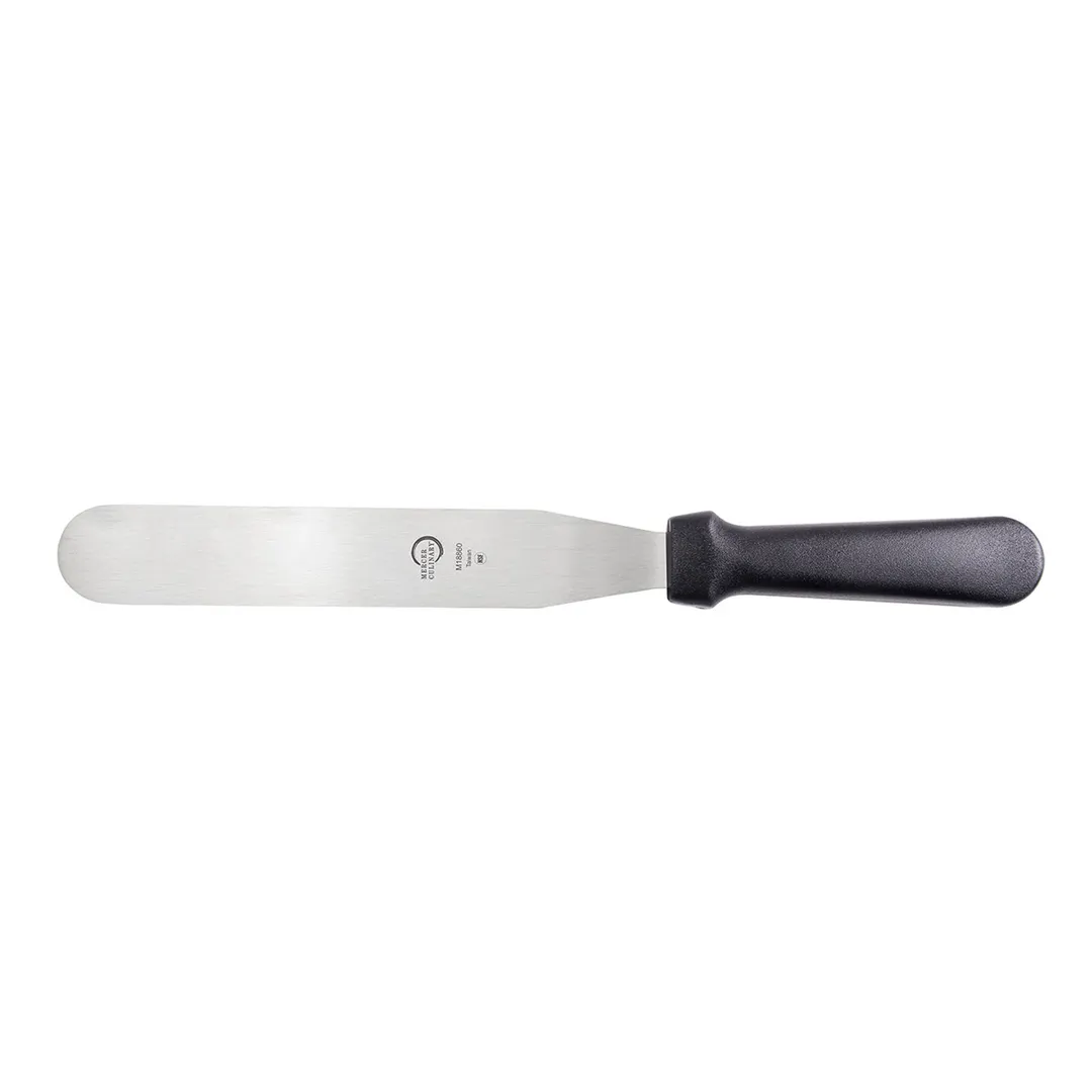 Mercer M18860P - 8" x 1‑3/8" Stainless Steel Turner, 13" Length, Black Handle, NSF Dishwasher Safe