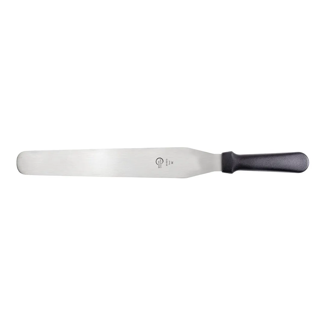 Mercer M18870P - 12" x 1" Stainless Steel Turner, 17" Length, Black Handle, NSF/Dishwasher Safe