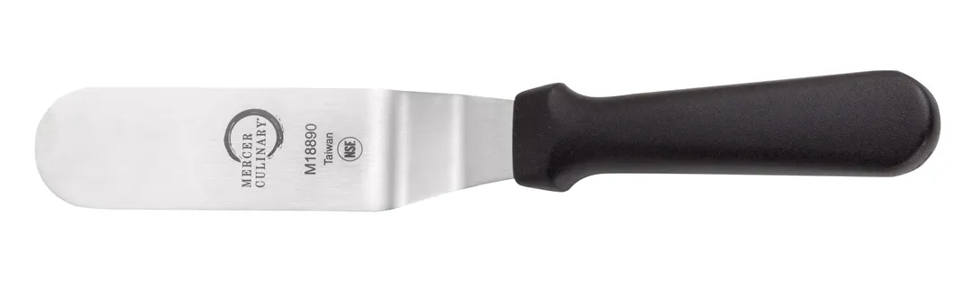Mercer M18890P - 6" x 1½" Offset Steel Turner, Black Plastic Handle, Dishwasher Safe, NSF