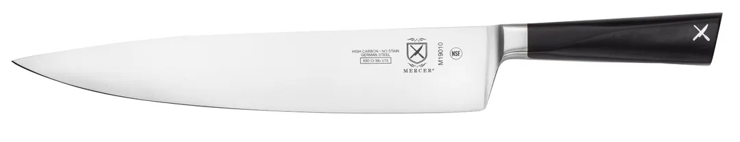 Mercer M19010 ZüM Chef Knife – 10" Forged High‑Carbon Steel Blade, Black POM Handle, NSF