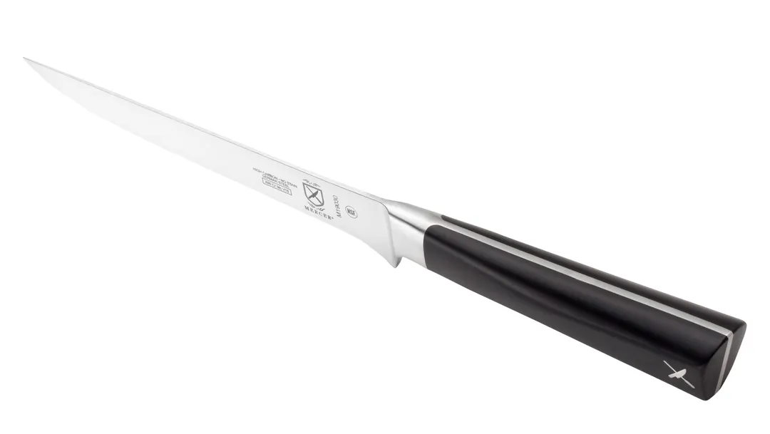 Mercer M19030 ZüM® Boning Knife, 6" Stiff Blade, Carbon Steel, Black POM Handle, NSF Certified