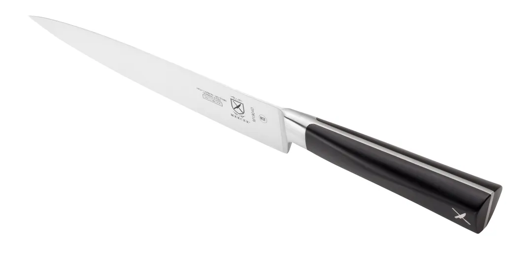Mercer M19040 ZüM Fillet Knife - 7" Forged Carbon Steel Blade, Black POM Handle, NSF