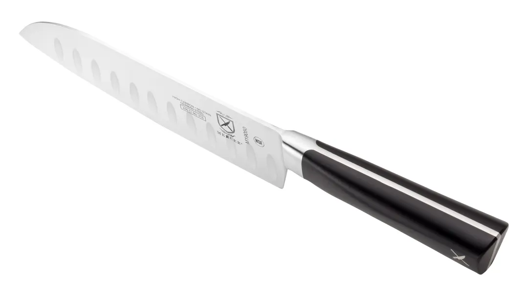 Mercer M19050 - 7" Santoku Knife, Forged Steel Blade with Granton Edge, POM Handle, NSF