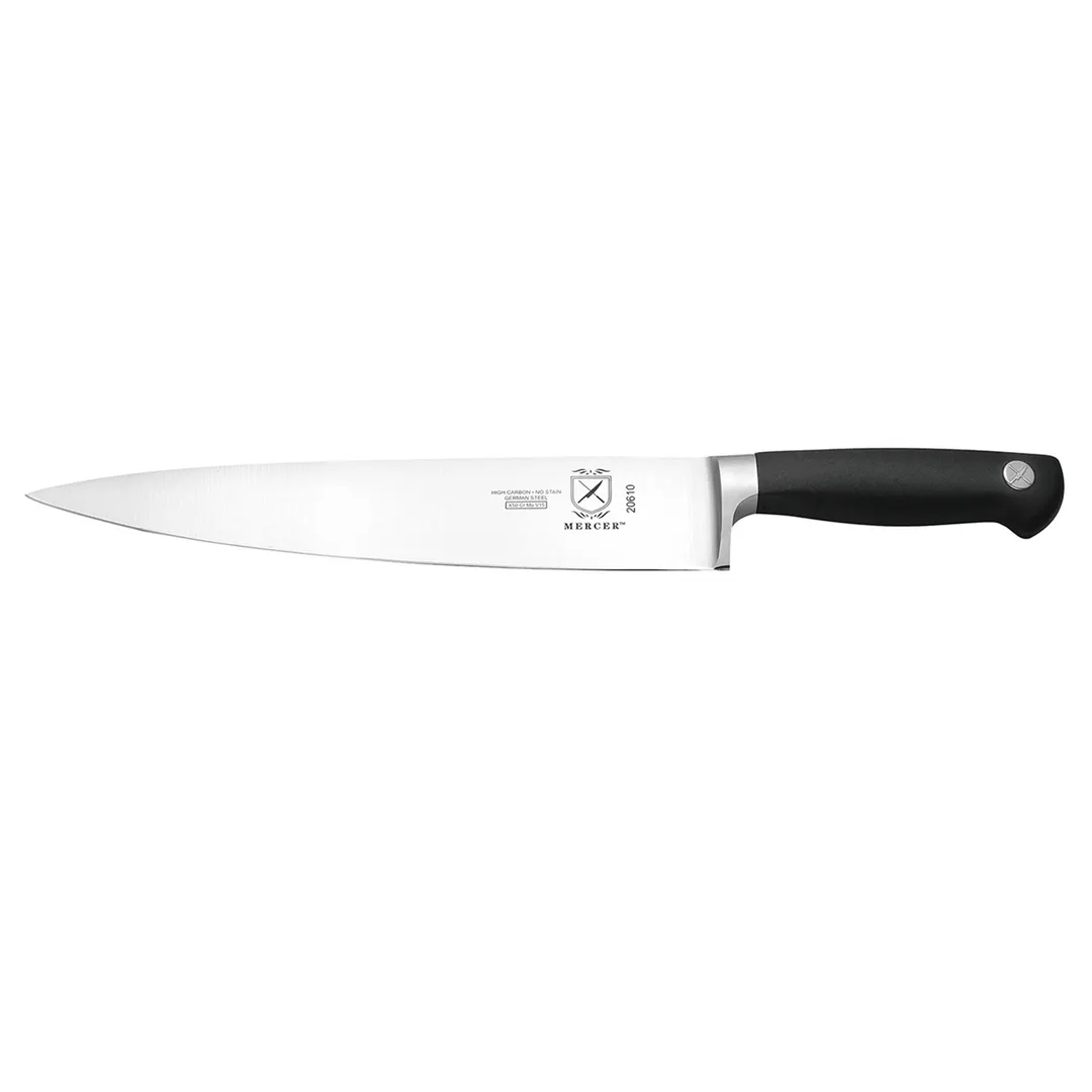 Mercer M20610 Chef Knife – 10" Forged High Carbon Steel, Black Santoprene Non‑Slip Handle, NSF
