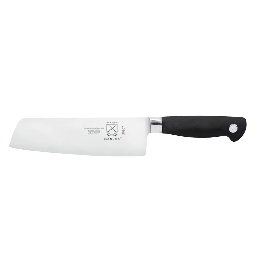Mercer M20907 Genesis Nakiri Knife, 7" Forged Steel Blade, Santoprene® Handle, Smooth Edge, NSF