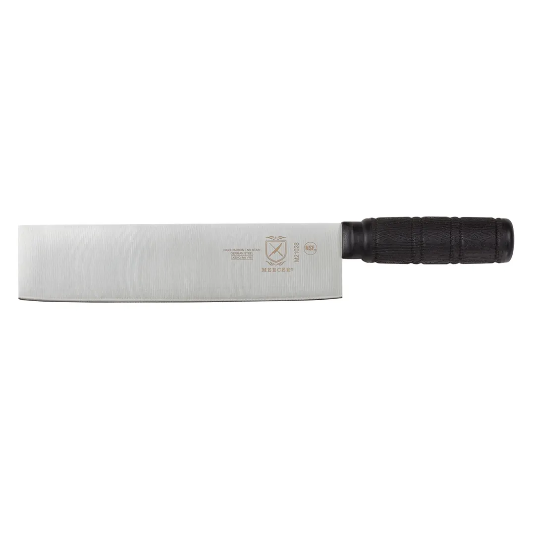 Mercer M21028 Duck Slicer Cleaver, 8" Stainless Steel Blade, Black Plastic Handle, NSF Approved