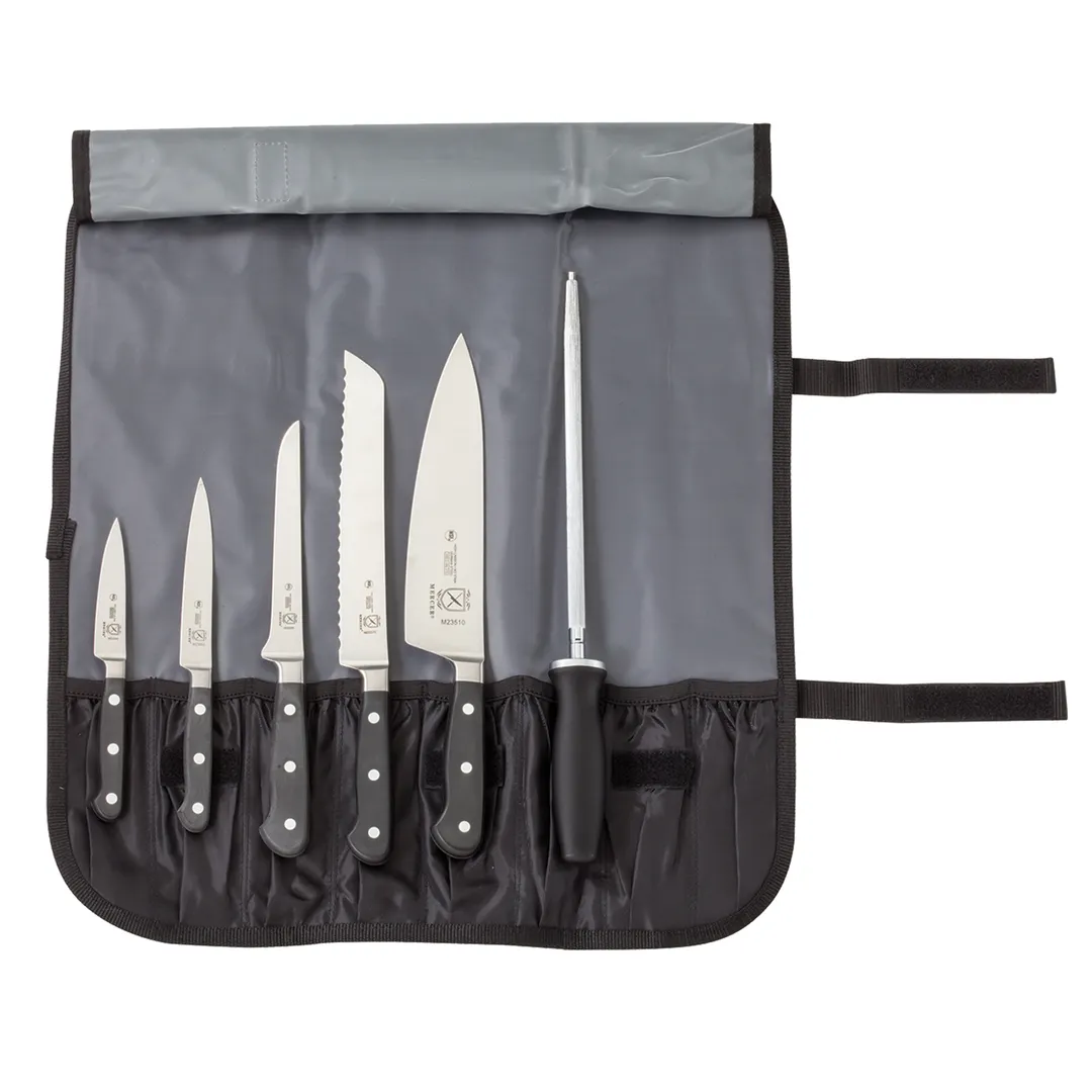 Mercer M21850 Knife Set – 3.5" Paring, 5" Utility, 6" Boning, 8" Bread & Chef, 10" German Steel, NSF