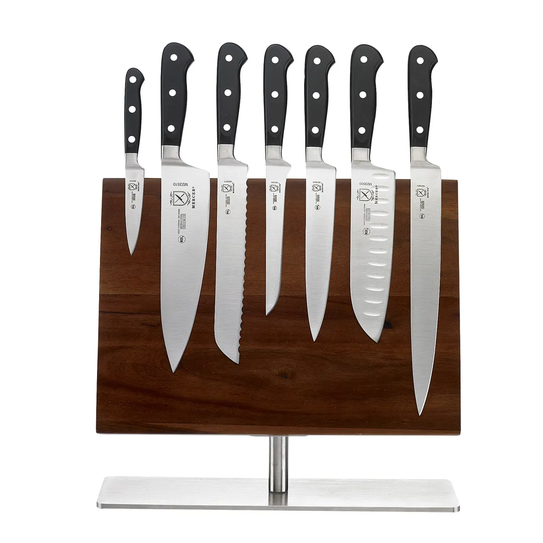 Mercer M21941 Magnetic Board Knife Set – 8‑Piece, knives 10"–3.5", Steel Blades, Delrin Handles, NSF