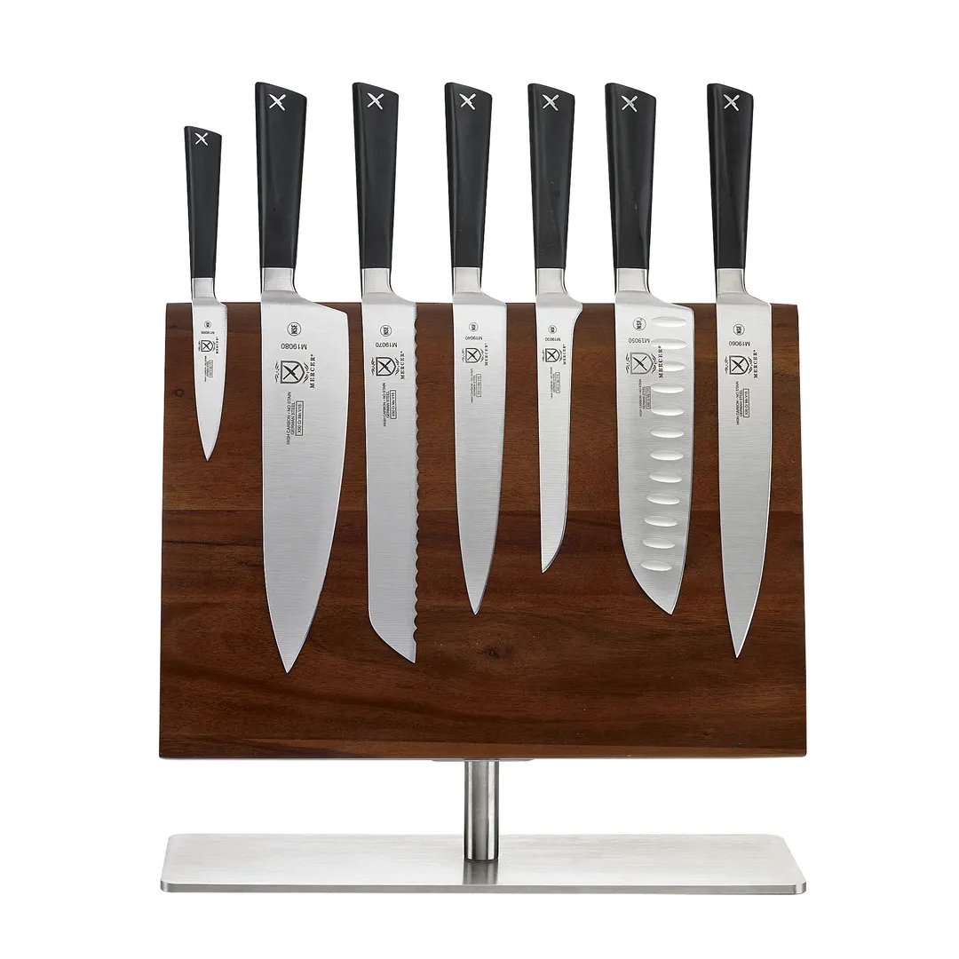 Mercer M21945 ZüM Magnetic Board – Knife Set: 8" Carv/Chef/Bread; 7" Sant./Fil. 6" Bon. 3" Par. NSF