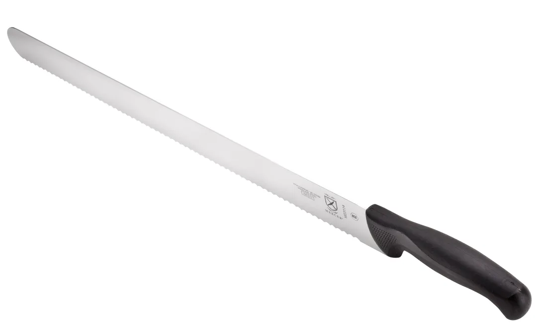 Mercer M23114 - Cake Slicer Knife, 18" Blade, Black Plastic Handle, Japanese Steel, NSF