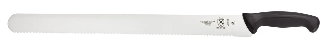 Mercer M23114 - Cake Slicer Knife, 18" Blade, Black Plastic Handle, Japanese Steel, NSF
