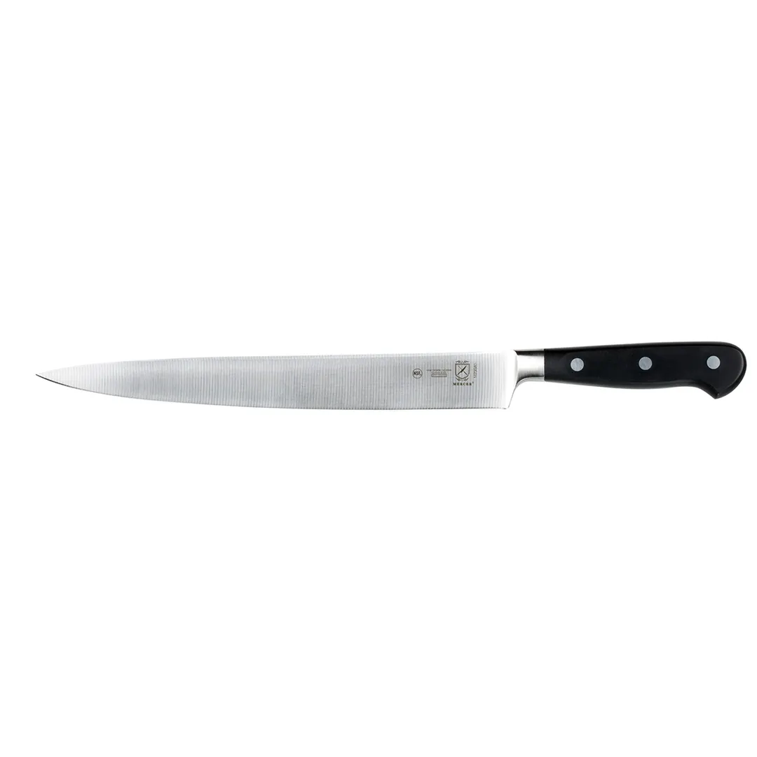 Mercer M23580 Carving Knife, 10" Forged High‑Carbon Steel Blade, Black Delrin Handle, NSF