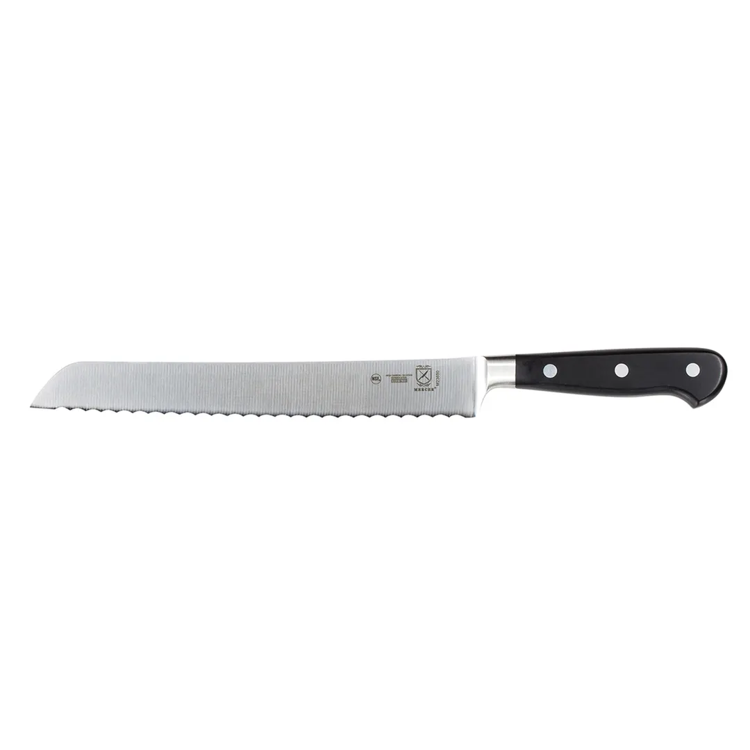 Mercer M23650 Renaissance Bread Knife 9" Wavy Edge, Stainless Steel Blade, Black Delrin Handle, NSF