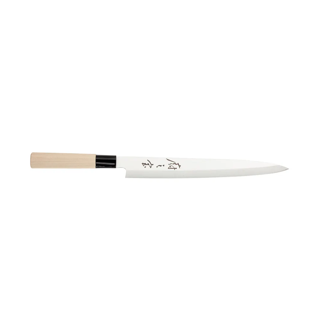 Mercer M24010 - Sashimi Knife, 10" Stamped Blade, High Carbon Steel, Wood Handle, Smooth Edge