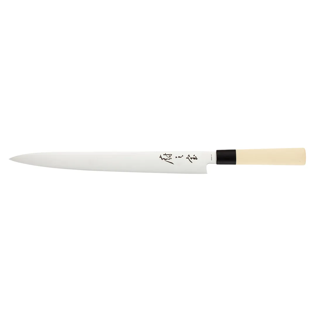 Mercer M24012PL - 12" Asian Sashimi Knife, Carbon Steel Blade, Santoprene Handle, NSF