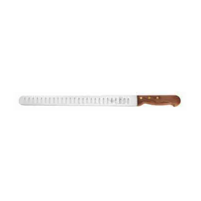 Mercer M26080 Praxis Slicer Knife – 14" Stamped Japanese Stainless Steel Wood Handle, 3 Brass Rivets