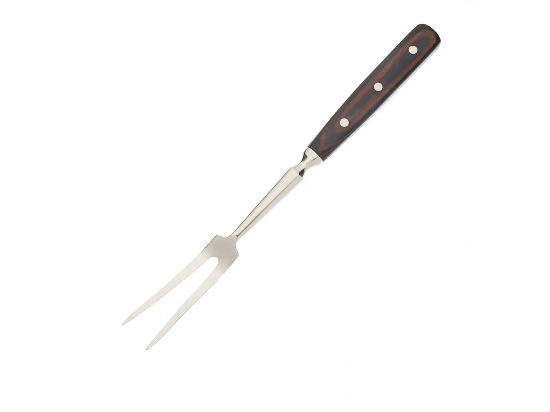 Mercer M26090 Cook's Fork – 7-7/8" Blade, 13-3/8" Length, High Stainless Steel, Rosewood Wood Handle