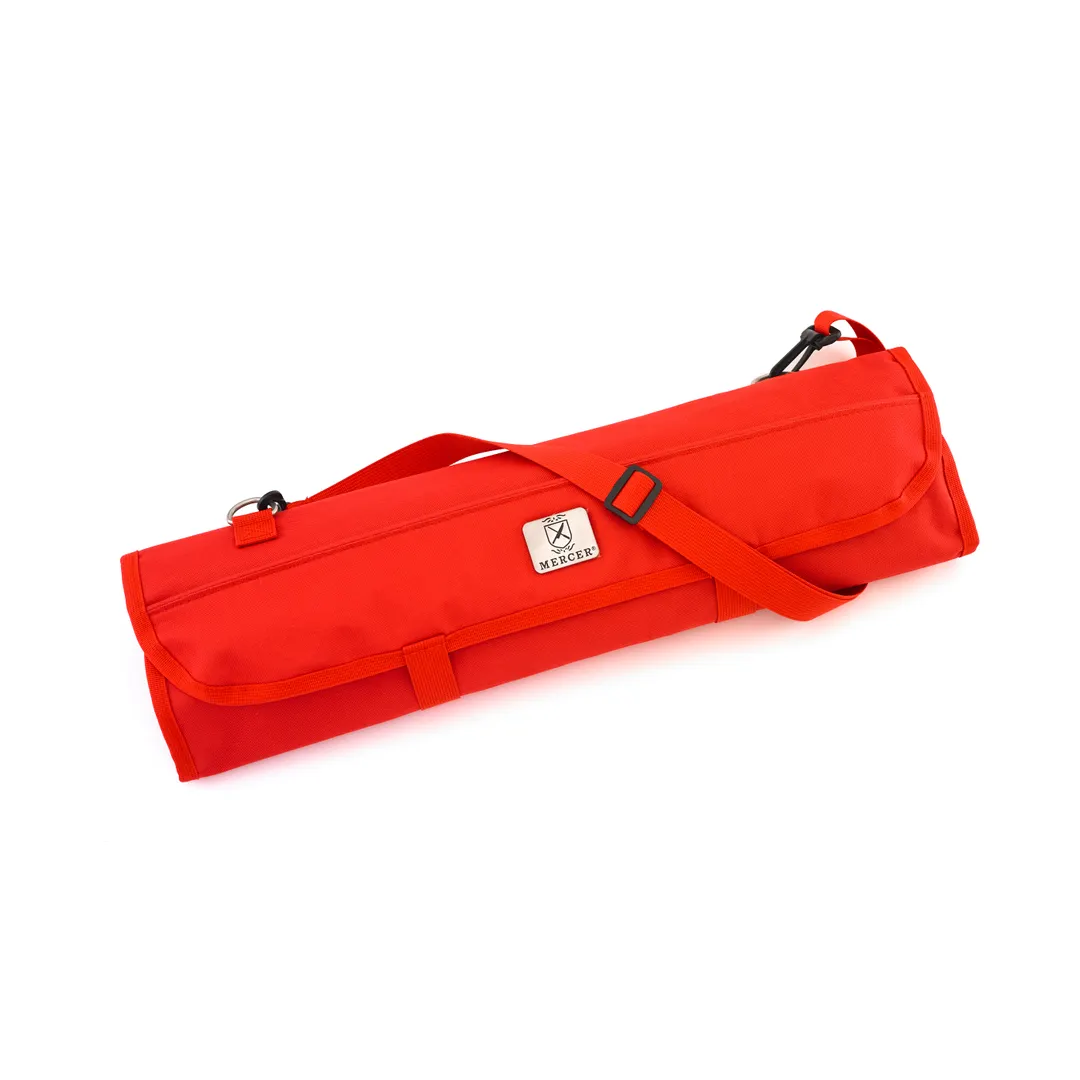 Mercer M30007RD Knife Roll - 21" x 8" x 1" Bag, Red, Heavy‑Duty, 7‑Pocket Storage for Cutlery