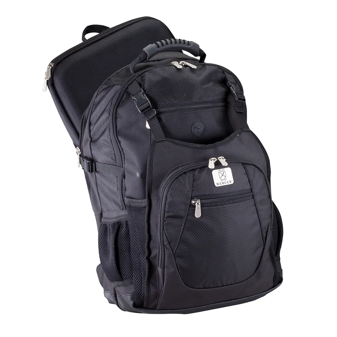 Mercer M30600M KnifePack Plus Backpack - 11-Pocket Soft Case With Laptop Pocket, Exterior Zippers