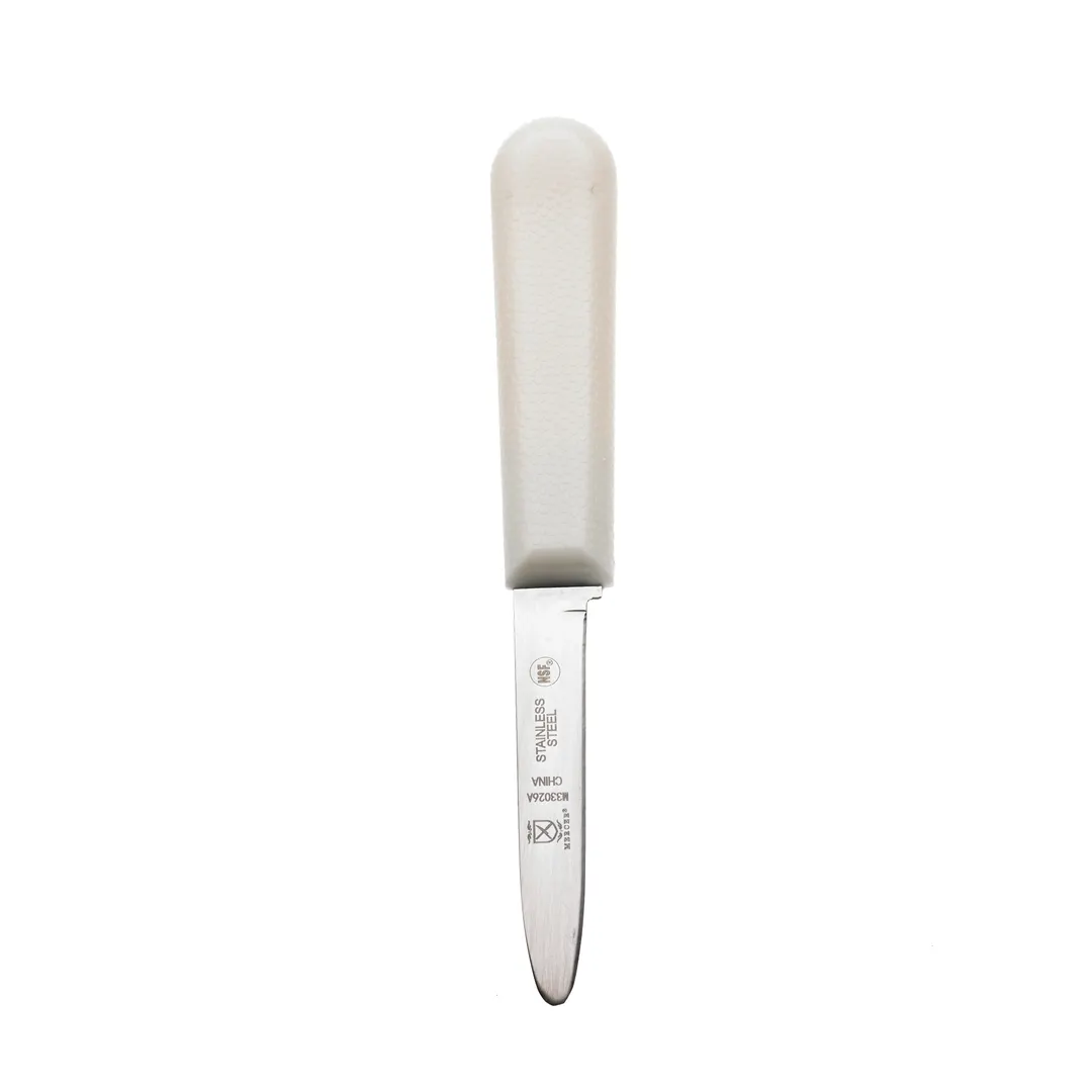 Mercer M33026A - 3-1/4" Clam & Oyster Knife, High Carbon Steel Blade, White PP Handle, NSF