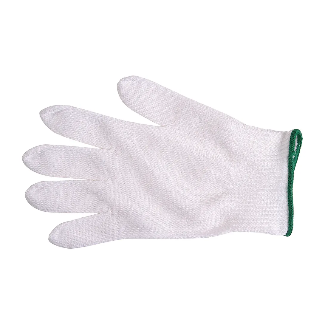 Mercer M33411M Cut Resistant Glove – Medium, White/Green Cuff, 13‑Gauge Spectra, ANSI A4, Washable