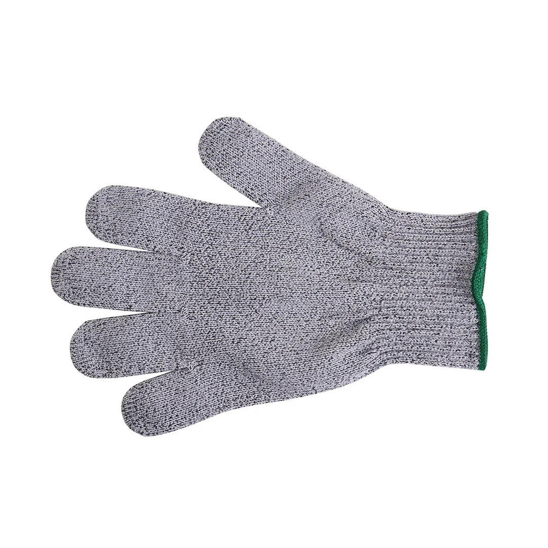 Mercer M33412M Cut Glove – Medium Gray/Green Cuff, 10‑Gauge Fiber, ANSI A7, Antimicrobial, FDA, USA