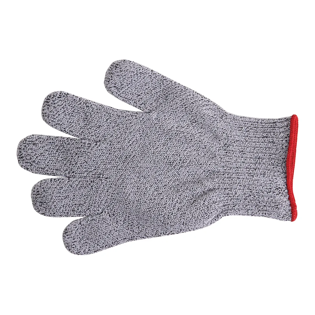 Mercer M33412S Cut‑Resistant Glove – Small, Gray/Red Cuff, Spectra Material, ANSI A7, Washable, USA
